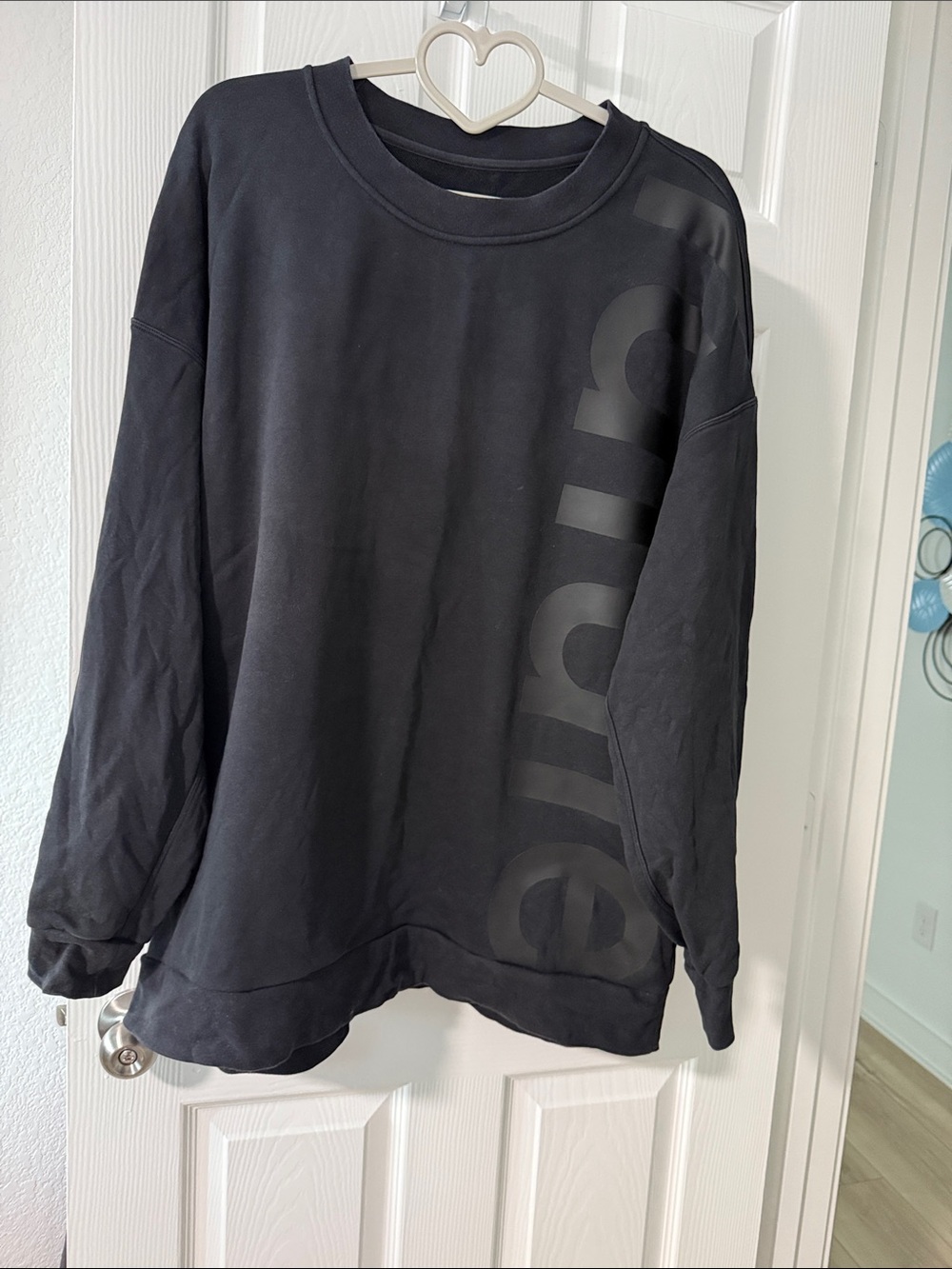 lululemon athletica Black Crewneck Sweatshirt with Subtle Logo